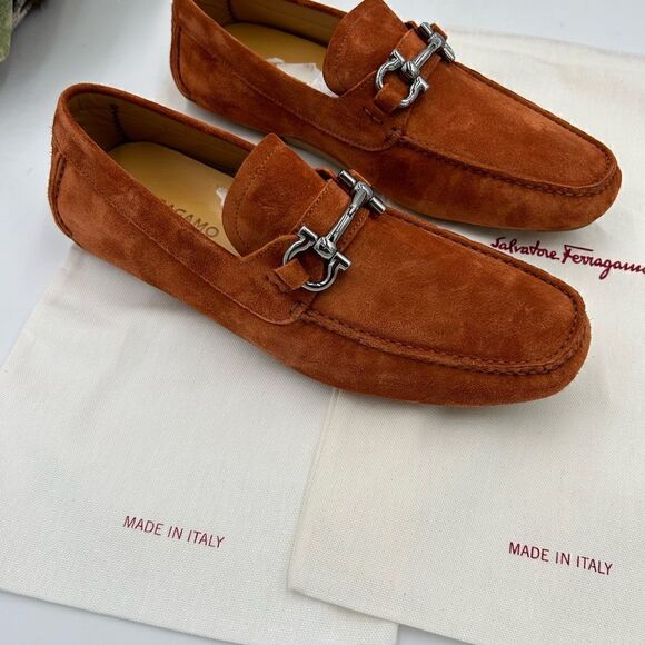 Men’s Salvatore Ferragamo suede driver loafers size 9E made in Italy main image 8